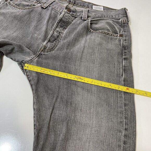 Levis 501 Denim Jeans Mens 34x30 Black Straight Leg Button Fly Red Tab Classic - Picture 6 of 11